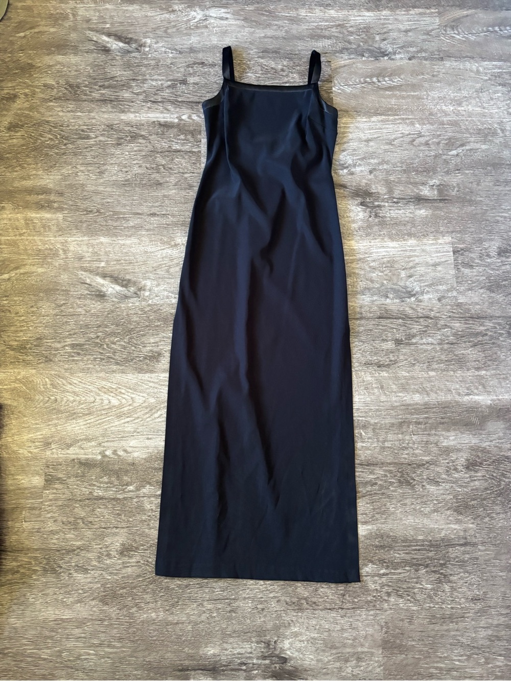 Vintage Rampage Classic Black Slip Dress - Women's Elegant Square Neck